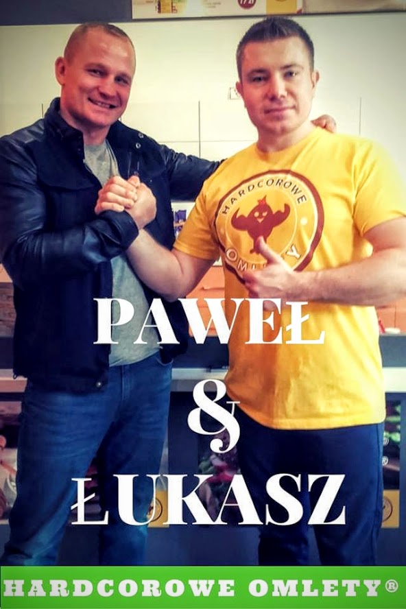 Paweł Głażewski, bokser i Łukasz Matwiejczuk - właściciel Hardcorowych Omletów, fot. Hardcorowe Omlety
